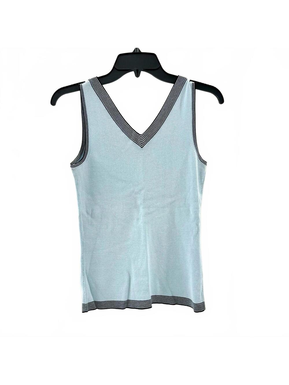 Vintage Emma James Baby Blue Knit Sweater Vest Pastel Vneck Sleeveless Top Y2K S - Picture 2 of 4